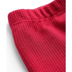 Babyhug Rib Cotton Lycra Knit Full Length Flared Leggings With Stretch - Pink