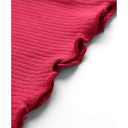 Babyhug Rib Cotton Lycra Knit Full Length Flared Leggings With Stretch - Pink