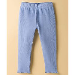 Babyhug Terry Knit Half Sleeves Top & Joggers Set with Pouch Applique & Stripes - Lavender & White