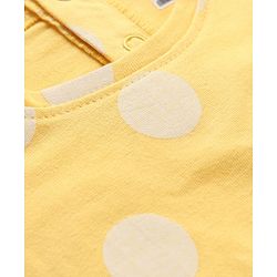 Babyhug Single Jersey Knit Full Sleeves Top and Leggings Set with Polka Dot & Floral Applique & Embroidery - Pink & Yellow