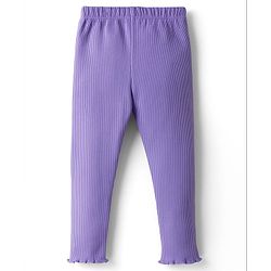 Babyhug Single Jersey Knit Full Sleeves Top and Leggings with Polka Dots & Cat Patch Print - Lavender