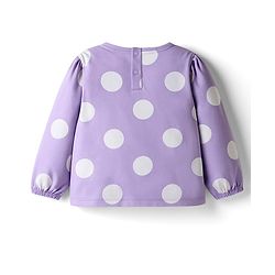 Babyhug Single Jersey Knit Full Sleeves Top and Leggings with Polka Dots & Cat Patch Print - Lavender