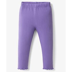 Babyhug Single Jersey Knit Full Sleeves Top and Leggings with Polka Dots & Cat Patch Print - Lavender