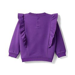 Babyhug Terry Knit Premium Light Gauge Terry Full Sleeves Top & Joggers Set With Bow Print - Purple