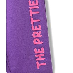 Babyhug Terry Knit Premium Light Gauge Terry Full Sleeves Top & Joggers Set With Bow Print - Purple