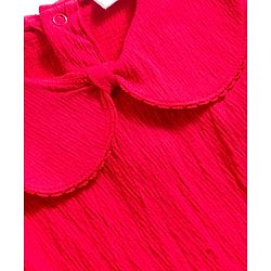 Babyhug Single Jersey Knit Full Sleeves Top and Pant Set With Bow Print - Red & White