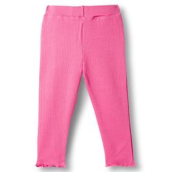 Babyhug Single Jersey Knit Top and Leggings Set With Floral Embroidery & Frill Detailing - Navy Blue & Pink