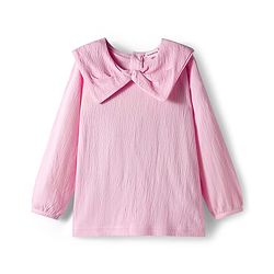 Babyhug Crinkle Knit Full Sleeves Top & Pant with Heart Print - Pink & Purple
