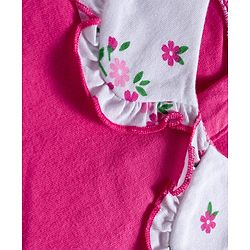 Babyhug 100% Cotton Single Jersey Knit Full Sleeves Top & Pant Set With Floral Print - Pink