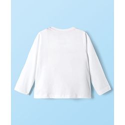 Babyhug Disney Single Jersey Knit Full Sleeves Night Suit With Minnie Mouse Graphics - White & Red