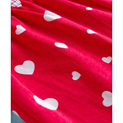 Babyhug Disney Single Jersey Knit Full Sleeves Night Suit With Minnie Mouse Graphics - White & Red
