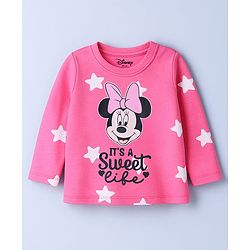 Babyhug Disney Single Jersey Knit Full Sleeves T-Shirts with Minnie & Friends Graphics Pack of 3 - Pink & White