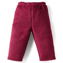 Babyhug Velour Knit Full Sleeves Winter wear Night Suit With Bear Patch - Wine