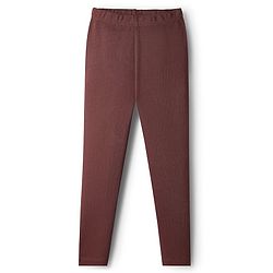 Babyhug Rib Cotton Lycra Knit Full Length Solid Color Leggings With Stretch - Brown