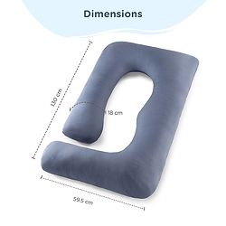 Babyhug 100% Cotton Flexible & Supportive U Shape Maternity Pillow- Maroon| Soft Yet Firm| Breathable Fabric| Sleep Feeding & Back Support| Pre & Post Natal| Promotes Peaceful Sleep| Full Body Support