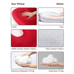 Babyhug 100% Cotton Flexible & Supportive U Shape Maternity Pillow- Maroon| Soft Yet Firm| Breathable Fabric| Sleep Feeding & Back Support| Pre & Post Natal| Promotes Peaceful Sleep| Full Body Support