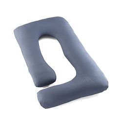 Babyhug 100% Cotton Flexible & Supportive J Shape Maternity Pillow - Grey| Soft Yet Firm| Breathable Fabric| Sleep Feeding & Back Support| Pre & Post Natal| Promotes Peaceful Sleep| Full Body Support