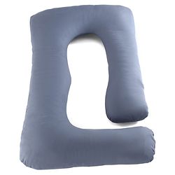 Babyhug 100% Cotton Flexible & Supportive J Shape Maternity Pillow - Grey| Soft Yet Firm| Breathable Fabric| Sleep Feeding & Back Support| Pre & Post Natal| Promotes Peaceful Sleep| Full Body Support
