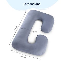 Babyhug 100% Cotton Flexible & Supportive U Shape Maternity Pillow- Maroon| Soft Yet Firm| Breathable Fabric| Sleep Feeding & Back Support| Pre & Post Natal| Promotes Peaceful Sleep| Full Body Support