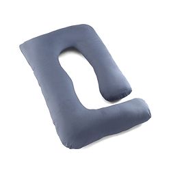 Babyhug 100% Cotton Flexible & Supportive J Shape Maternity Pillow - Grey| Soft Yet Firm| Breathable Fabric| Sleep Feeding & Back Support| Pre & Post Natal| Promotes Peaceful Sleep| Full Body Support