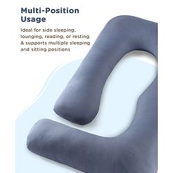 Babyhug 100% Cotton Flexible & Supportive U Shape Maternity Pillow- Maroon| Soft Yet Firm| Breathable Fabric| Sleep Feeding & Back Support| Pre & Post Natal| Promotes Peaceful Sleep| Full Body Support