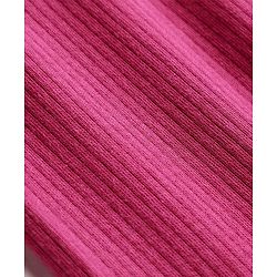 Babyhug Rib Cotton Lycra Knit Solid Leggings With Stretch - Pink
