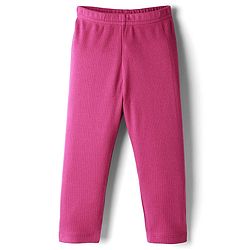 Babyhug Rib Cotton Lycra Knit Solid Leggings With Stretch - Pink