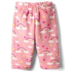 Babyhug Velour Knit Full Sleeves Winter Wear Co-ords Night Suit With Heart Print - Pink