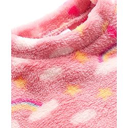 Babyhug Velour Knit Full Sleeves Winter Wear Co-ords Night Suit With Heart Print - Pink