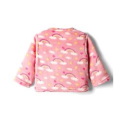 Babyhug Velour Knit Full Sleeves Winter Wear Co-ords Night Suit With Heart Print - Pink