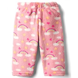 Babyhug Velour Knit Full Sleeves Winter Wear Co-ords Night Suit With Heart Print - Pink