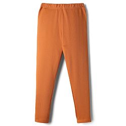 Babyhug Rib Cotton Lycra Knit Full Length Solid Color Leggings With Stretch - Brown