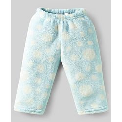 Babyhug Velour Knit Full Sleeves Co-ords Night Suit With Polka Dots - Light Blue