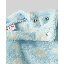 Babyhug Velour Knit Full Sleeves Co-ords Night Suit With Polka Dots - Light Blue