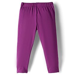 Babyhug Cotton Lycra Full Length Legging with Stretch & Stars Embroidery - Purple