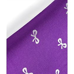 Babyhug Cotton Lycra Knit Full Length Leggings with Stretch & Bow Print - Purple