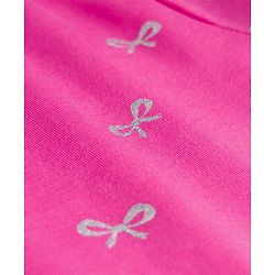 Babyhug Cotton Lycra Knit Full Length Leggings with Stretch & Bow Print - Pink