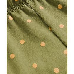 Babyhug Cotton Lycra Knit Full Length Leggings With Stretch & Polka Dots Print - Green