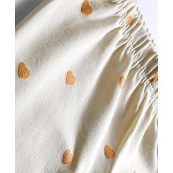 Babyhug Cotton Lycra Full Length Legging With Stretch & Heart Print - White