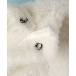 Babyhug Velour Knit Full Sleeves Night Suit With Animal Embriodery - White & Pink