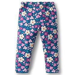 Babyhug  Cotton Lycra Knit Full Length Leggings With Stretch & Floral Print Pack Of 5 - Multicolour