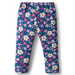 Babyhug  Cotton Lycra Knit Full Length Leggings With Stretch & Floral Print Pack Of 5 - Multicolour