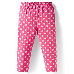 Babyhug Cotton Lycra knit Full Length  Leggings With Stretch Polka Dots & Floral Print Pack of 5 - Pink Yellow & Light Blue