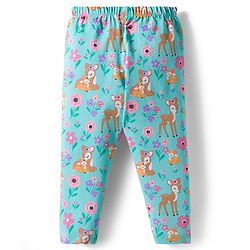 Babyhug Cotton Lycra knit Full Length  Leggings With Stretch Polka Dots & Floral Print Pack of 5 - Pink Yellow & Light Blue