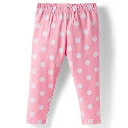 Babyhug Cotton Lycra Full Length Leggings With Stretch Polka Dots & Floral Print Pack of 5 - Navy Blue Pink & Orange
