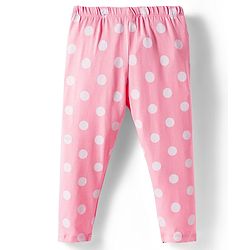 Babyhug Cotton Lycra Full Length Leggings With Stretch Polka Dots & Floral Print Pack of 5 - Navy Blue Pink & Orange