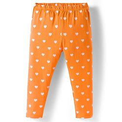 Babyhug Cotton Lycra Full Length Leggings With Stretch Polka Dots & Floral Print Pack of 5 - Navy Blue Pink & Orange