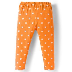 Babyhug Cotton Lycra Full Length Leggings With Stretch Polka Dots & Floral Print Pack of 5 - Navy Blue Pink & Orange