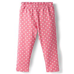 Babyhug  Cotton Knit Full Length Leggings With Stretch & Floral Print Pack Of 3 - Blue Pink & Red