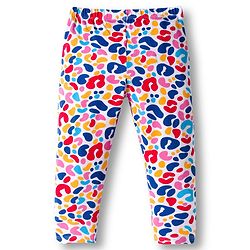 Babyhug Cotton Knit Full Length Leggings With Heart Print Pack Of 3 - Navy Blue Pink & White